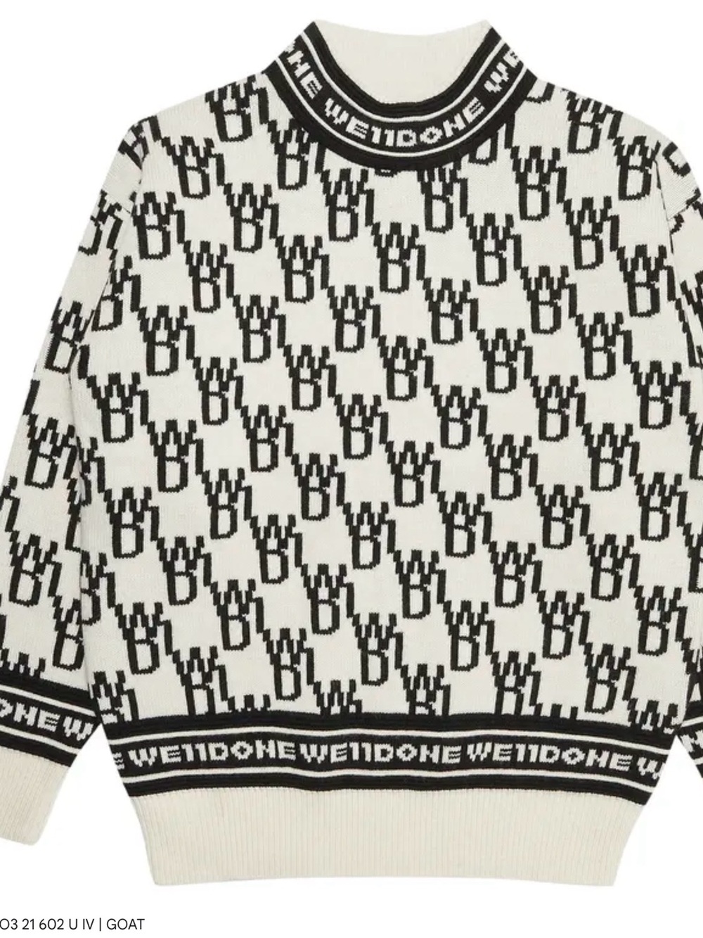 WE11DONE black white graphic logo sweater  M